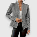 Reina | Damen Langarm Troyer Pullover mit Zopfmuster, Figurbetont