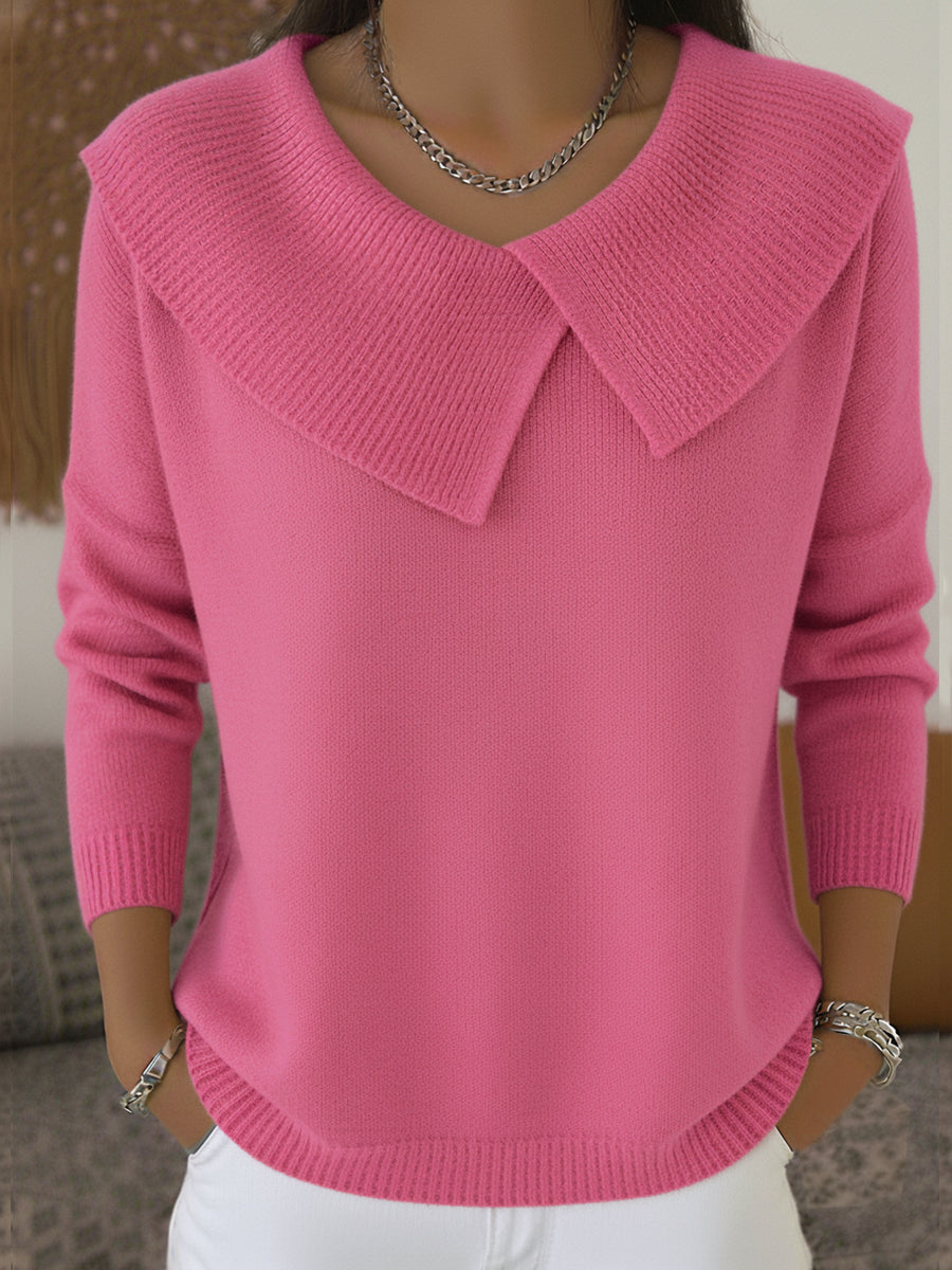 Renelde | Damen Pullover mit weichem Kragen aus Strick