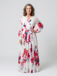 Lillian - Blumiges Maxikleid mit langen Ärmeln