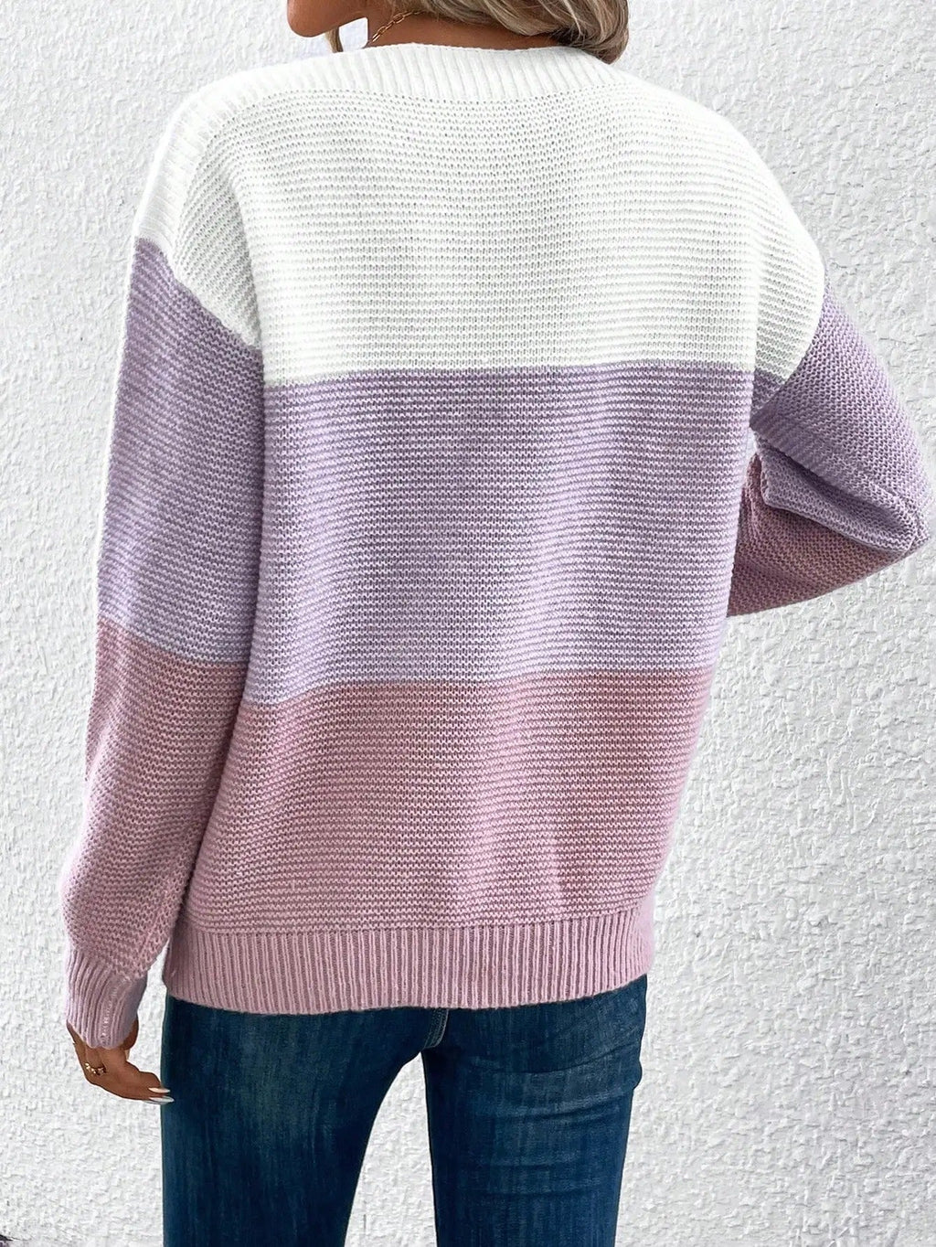 Sorilda | Oversized Damen Strickpullover im Colorblock-Design