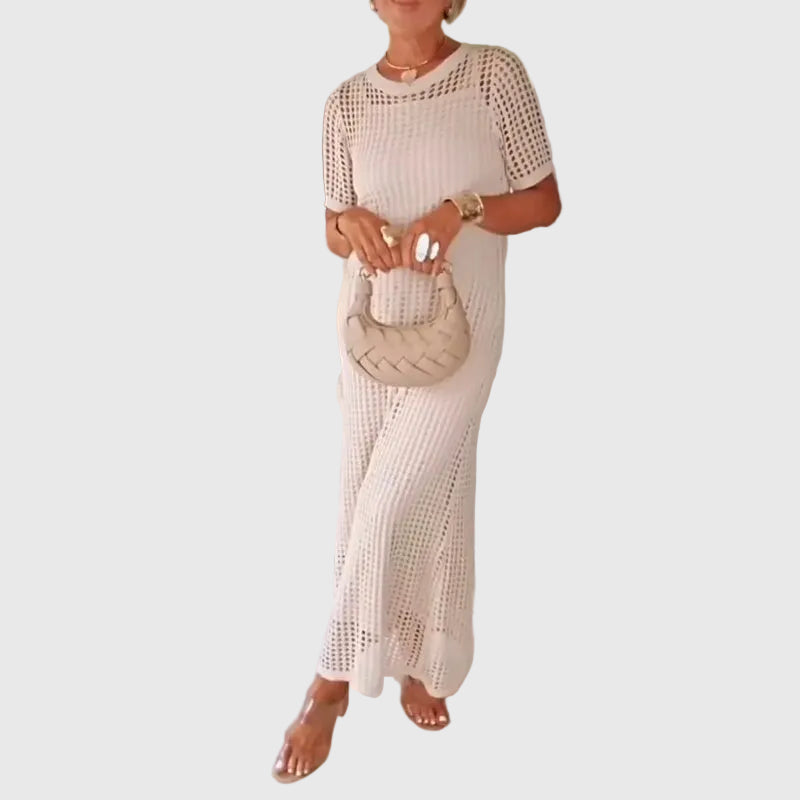 Adeline - Cut-Out Lange Maxi-Kleid + Gratis Innenkleid