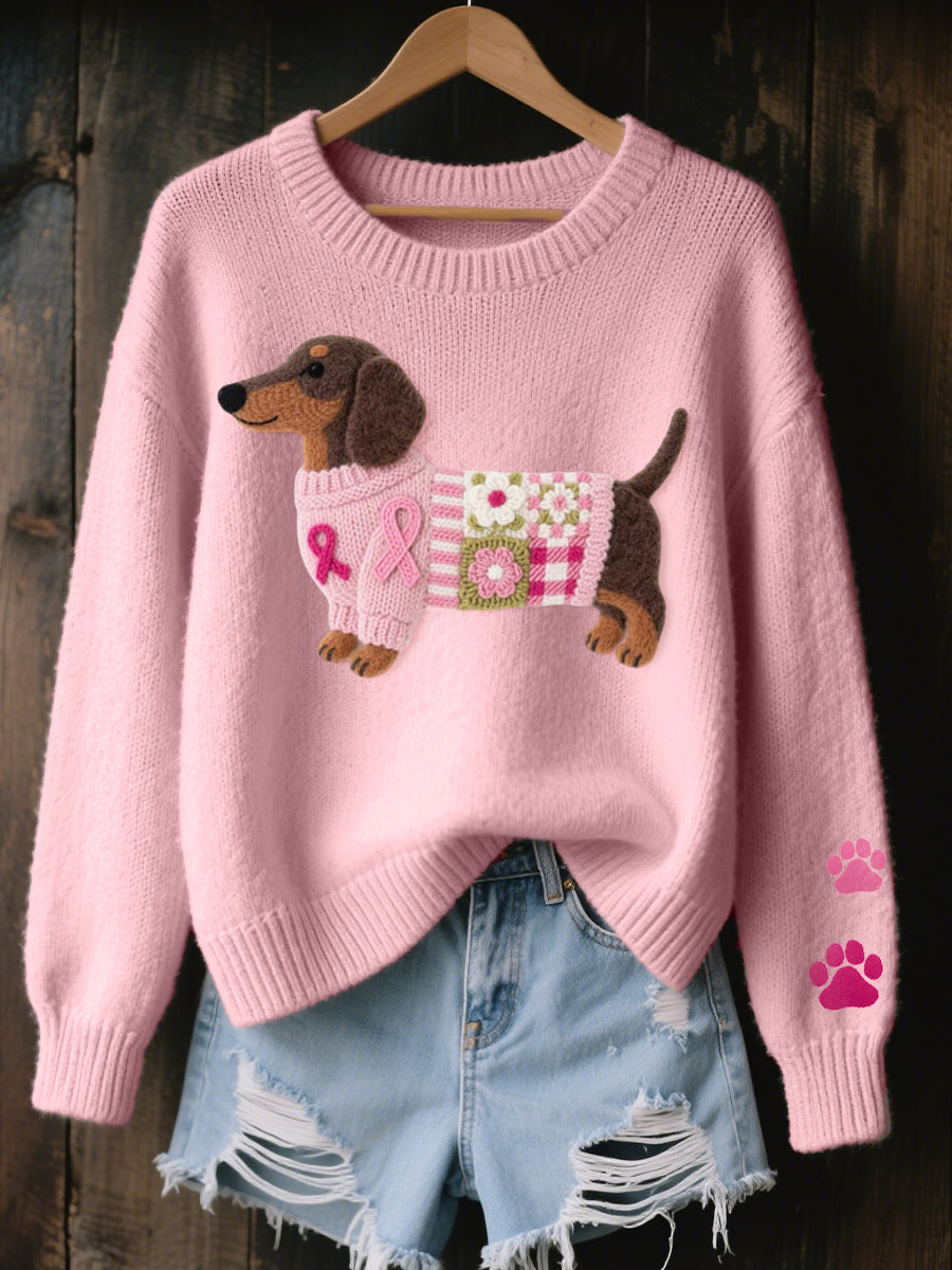 Svantje | Damen Rundhalspullover mit Dackelmotiv