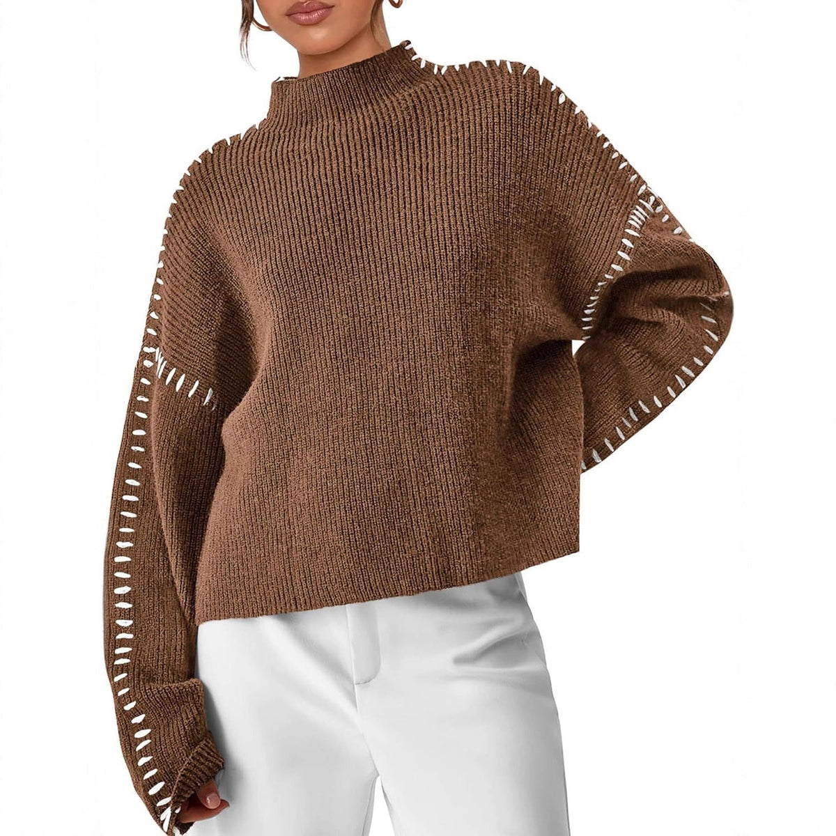 Thordea | Damen Oversized Strickpullover in Schwarz