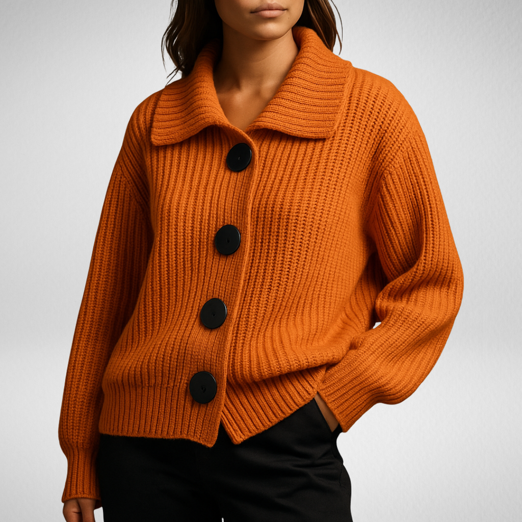 Thordena | Oversized Strickjacke für Damen mit Knopfdetails