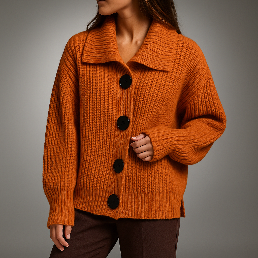 Thordena | Oversized Strickjacke für Damen mit Knopfdetails
