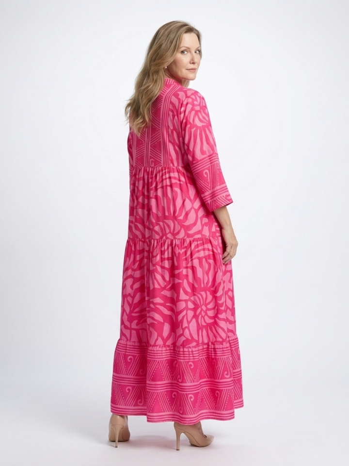 Marielle - Knopf-Front Midi-Kleid