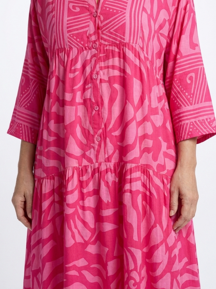 Marielle - Knopf-Front Midi-Kleid