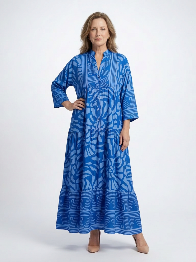 Marielle - Knopf-Front Midi-Kleid