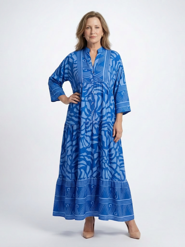 Marielle - Knopf-Front Midi-Kleid