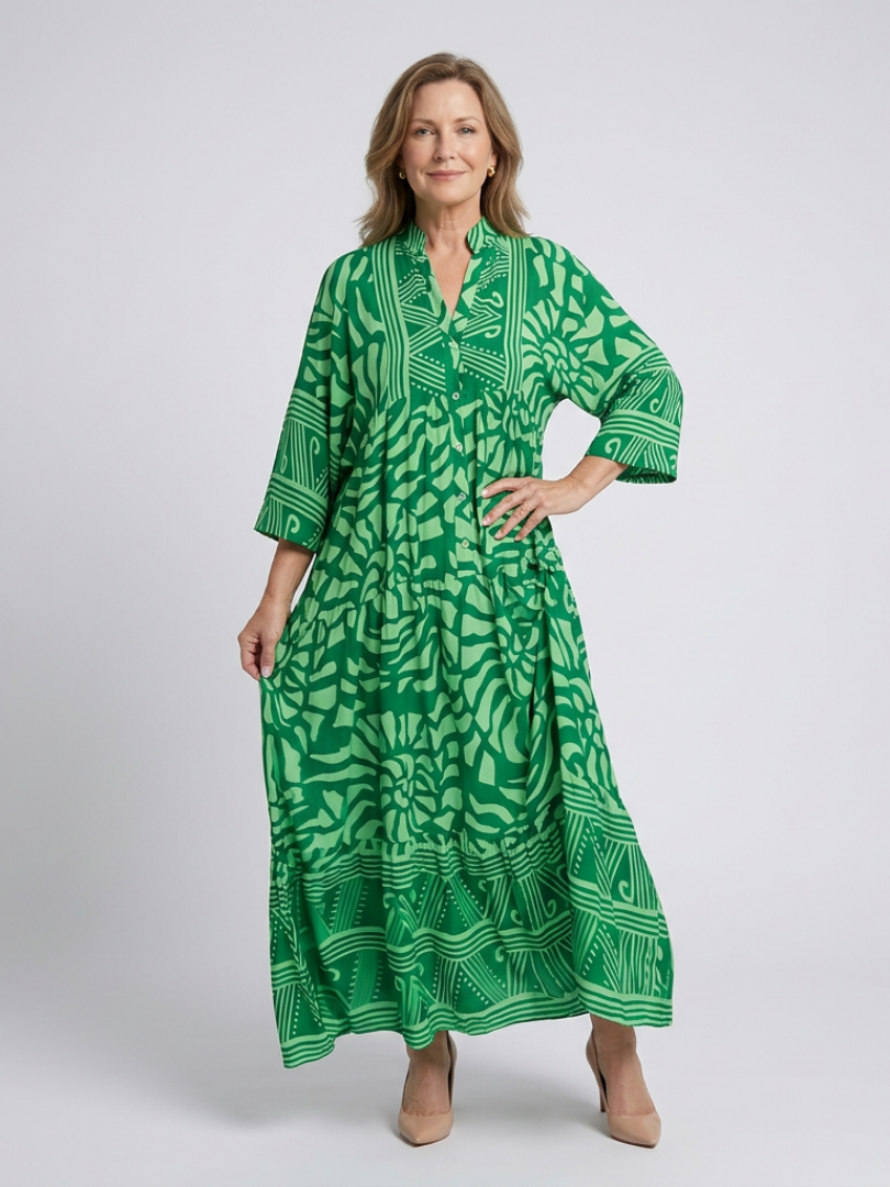 Marielle - Knopf-Front Midi-Kleid
