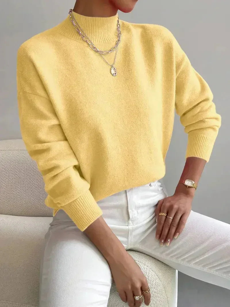 Valdborg | Damen Pullover mit Stehkragen aus Strick