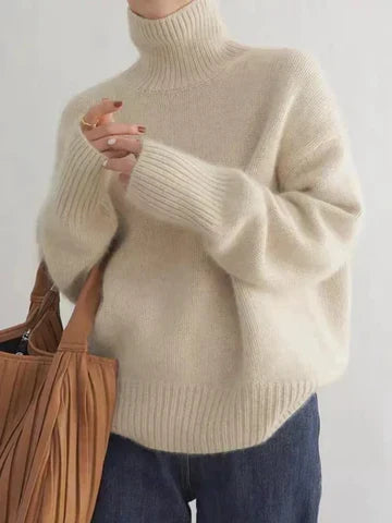 Valdmara | Damen Oversized Rollkragen-Strickpullover