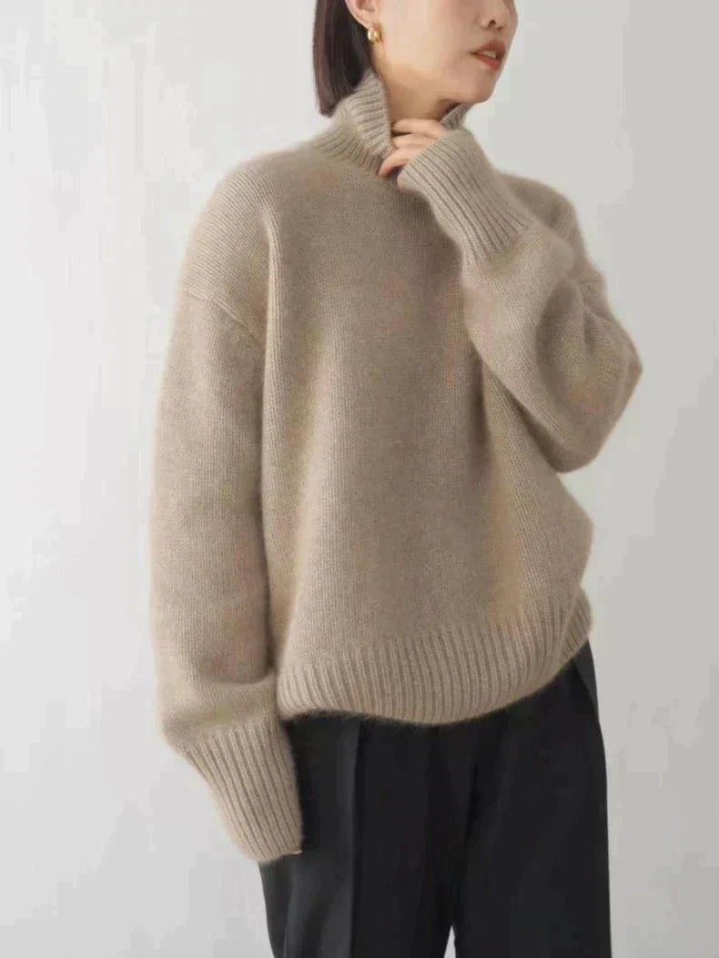 Valdmara | Damen Oversized Rollkragen-Strickpullover