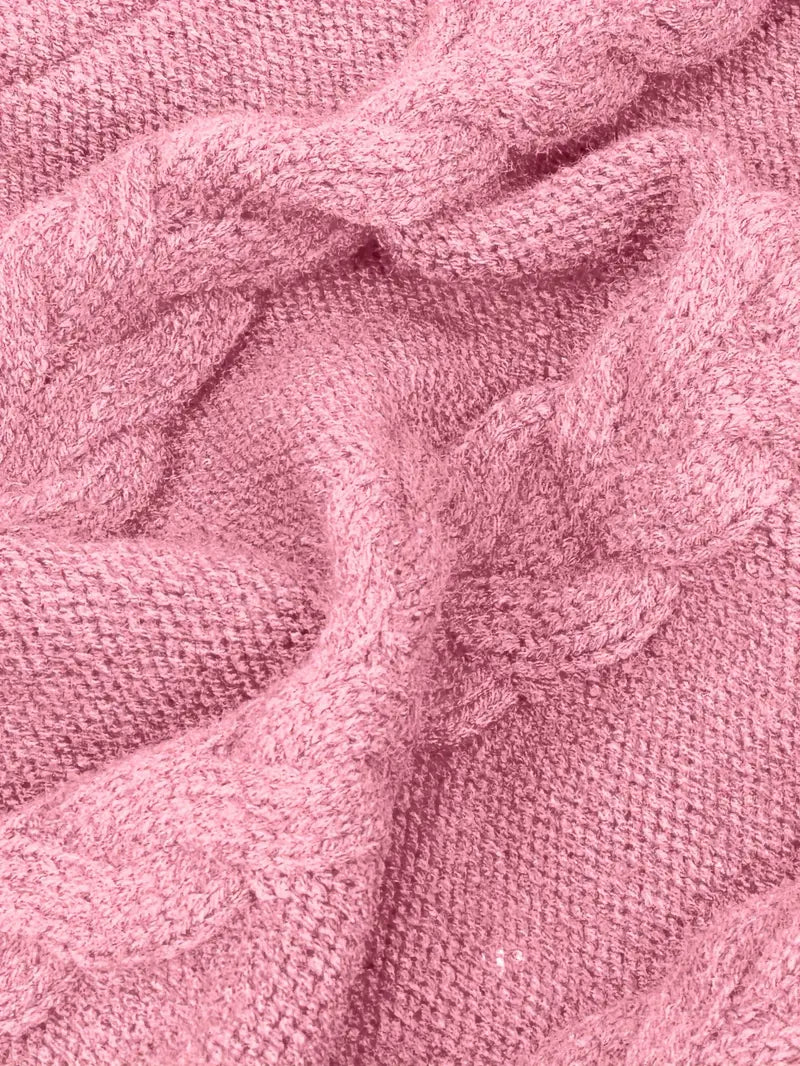 Wendeline | Damen Langarm Rollkragenpullover mit Zopfmuster