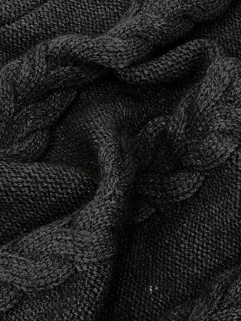 Wendeline | Damen Langarm Rollkragenpullover mit Zopfmuster