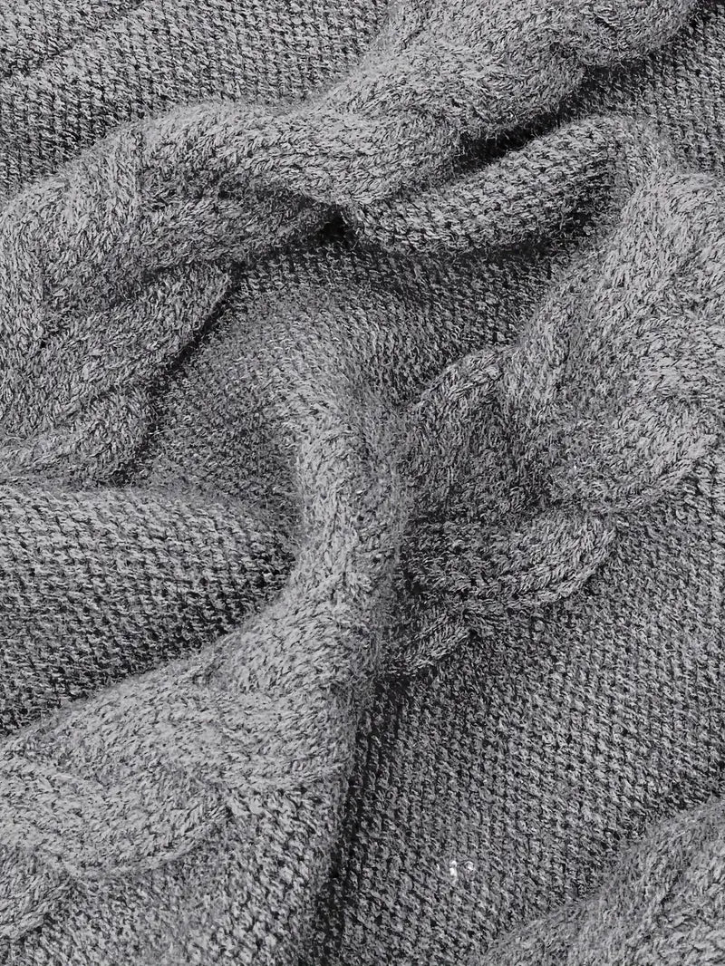 Wendeline | Damen Langarm Rollkragenpullover mit Zopfmuster