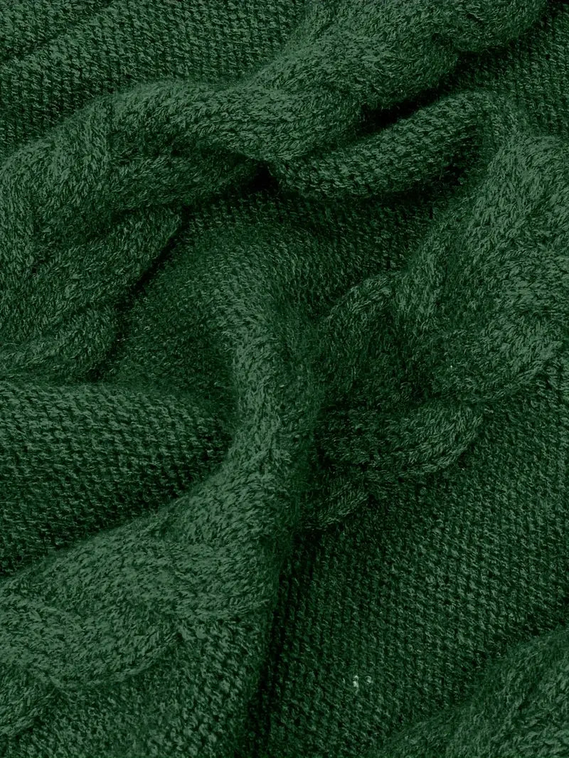 Wendeline | Damen Langarm Rollkragenpullover mit Zopfmuster