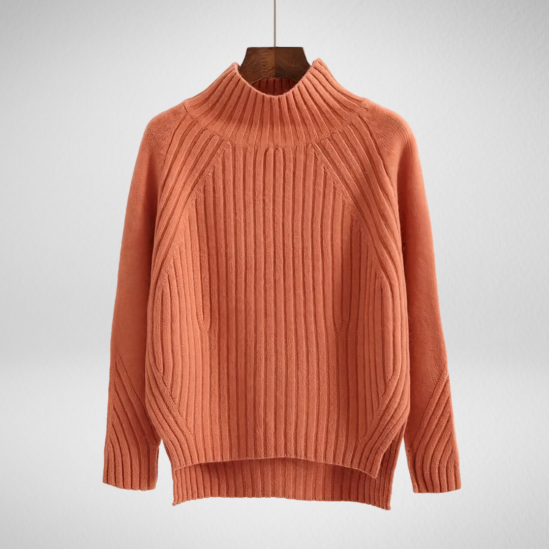 Wibula | Damen Stehkragen-Pullover aus Rippenstrick