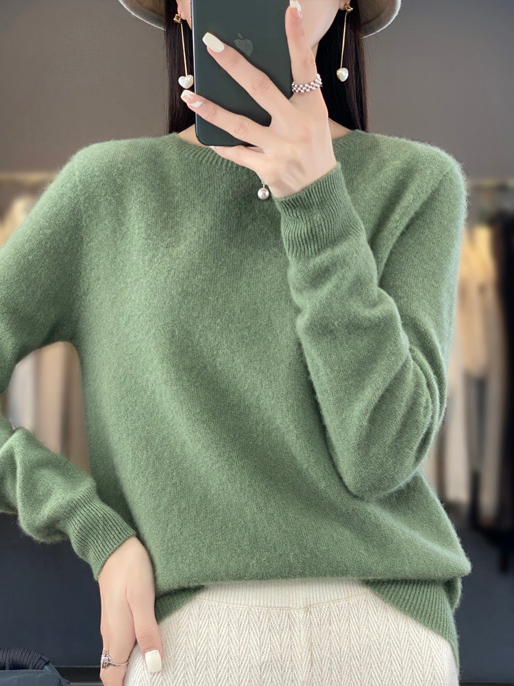 Wiltina | Damen Rundhals Langarm Strickpullover