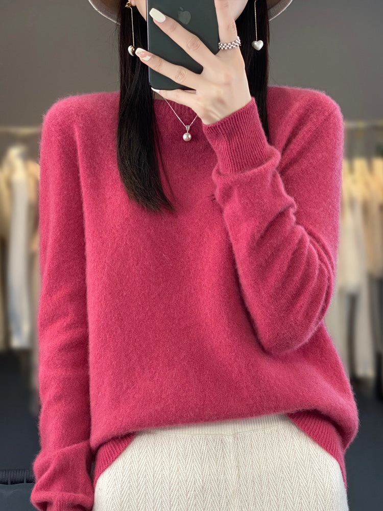 Wiltina | Damen Rundhals Langarm Strickpullover