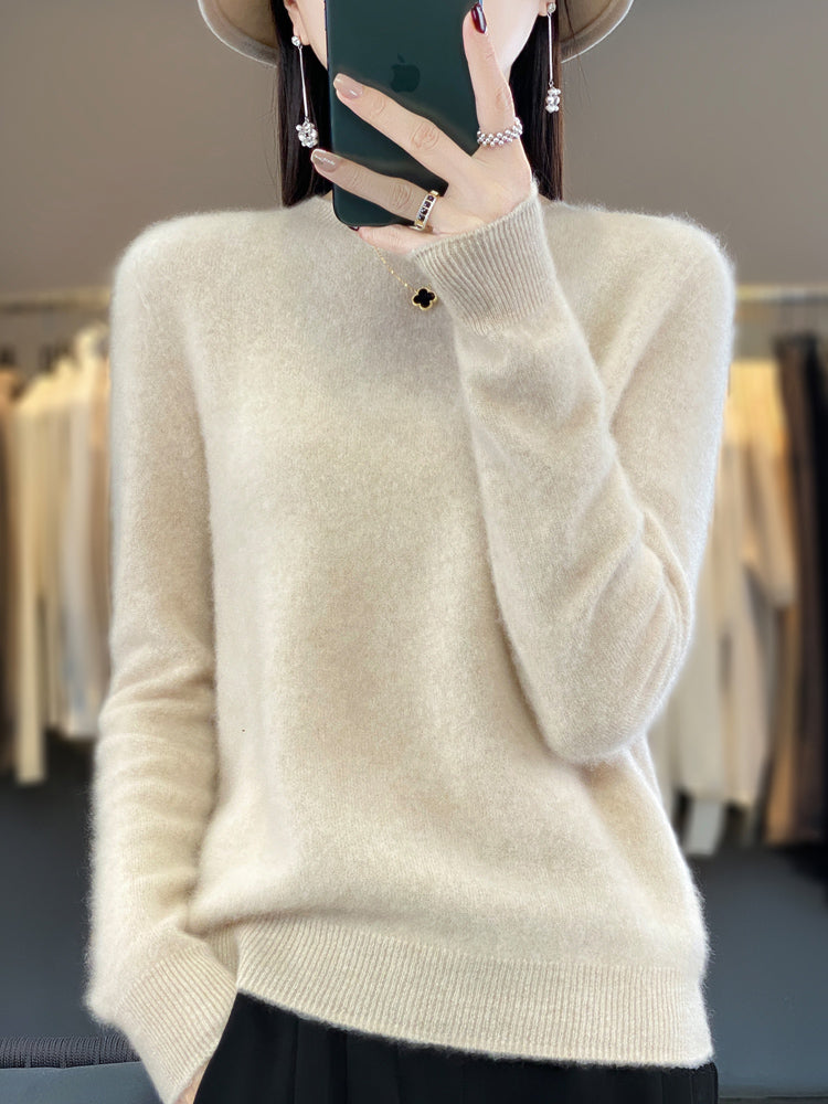 Wiltina | Damen Rundhals Langarm Strickpullover