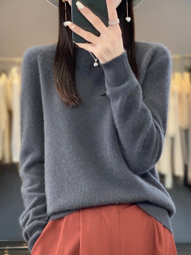 Wiltina | Damen Rundhals Langarm Strickpullover