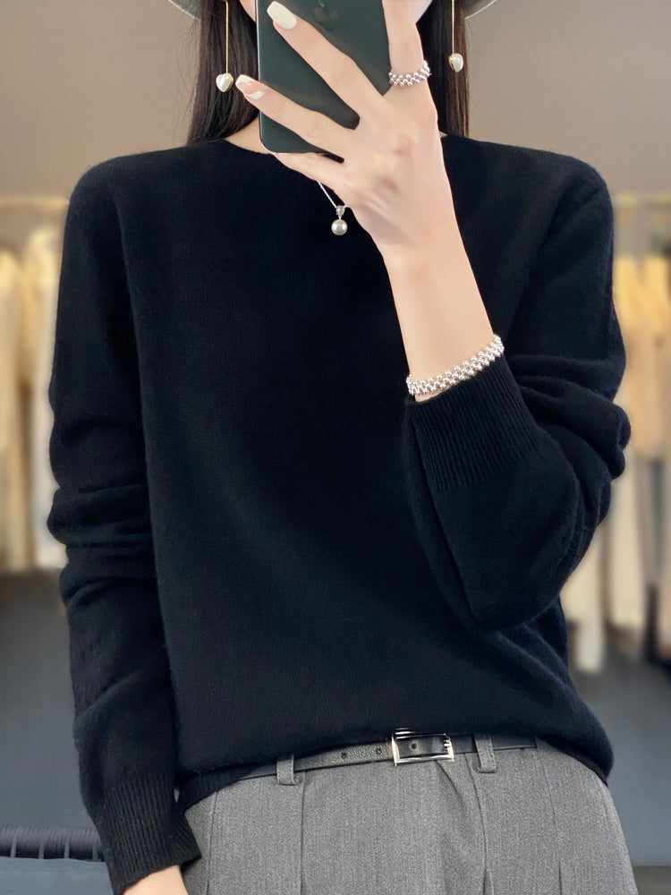 Wiltina | Damen Rundhals Langarm Strickpullover