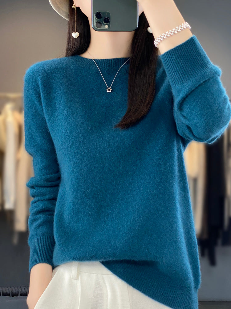 Wiltina | Damen Rundhals Langarm Strickpullover