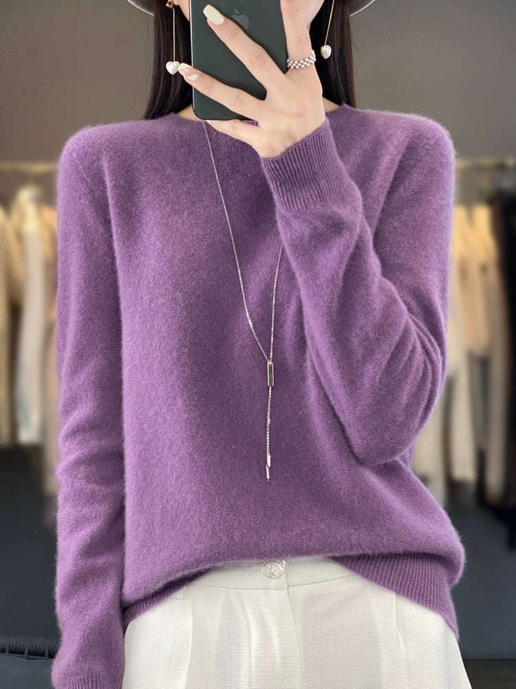 Wiltina | Damen Rundhals Langarm Strickpullover
