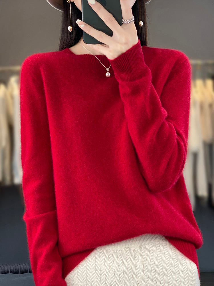 Wiltina | Damen Rundhals Langarm Strickpullover