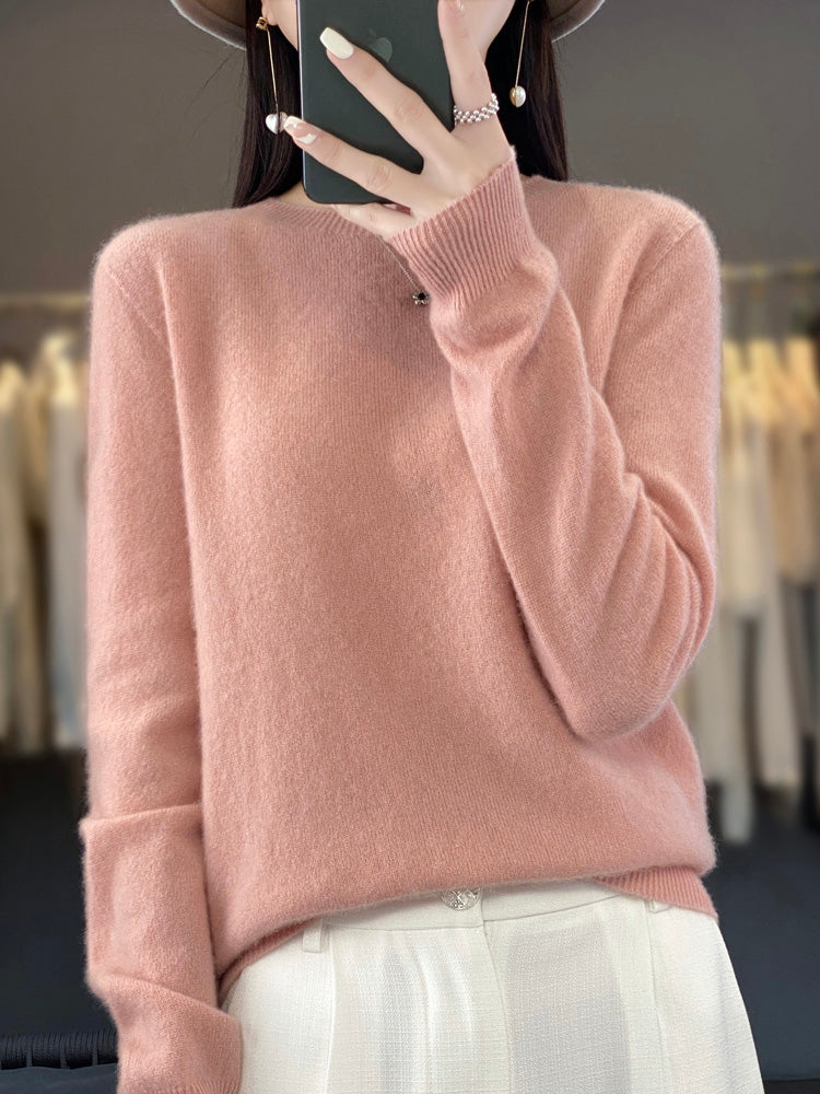 Wiltina | Damen Rundhals Langarm Strickpullover