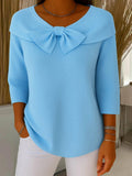 Wiltine | Damen Pullover mit Schleife aus Strick
