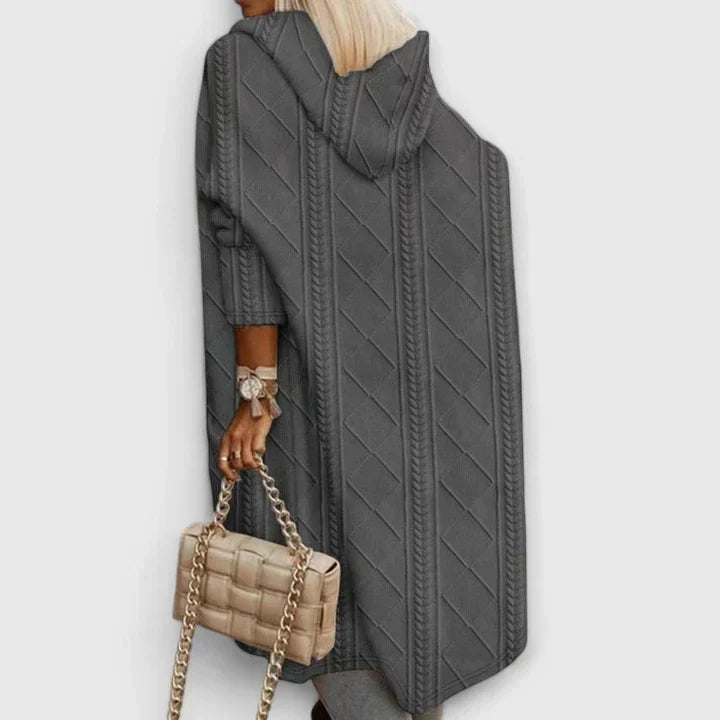 Wulfheda | Damen Oversized Strickjacke mit Kapuze
