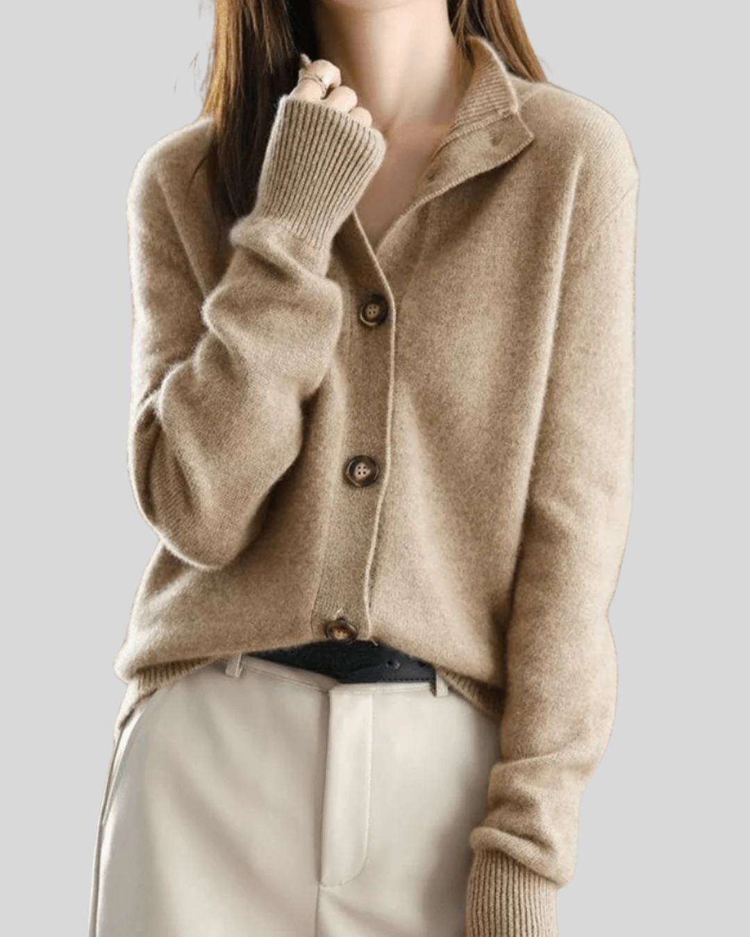 Wulfine | Damen Strickjacke mit Knopfverschluss