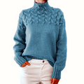 Wulfrun | Damen Rollkragenpullover mit Zopfmuster